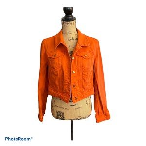 Pilcro Denim Jacket Orange Button Front Medium